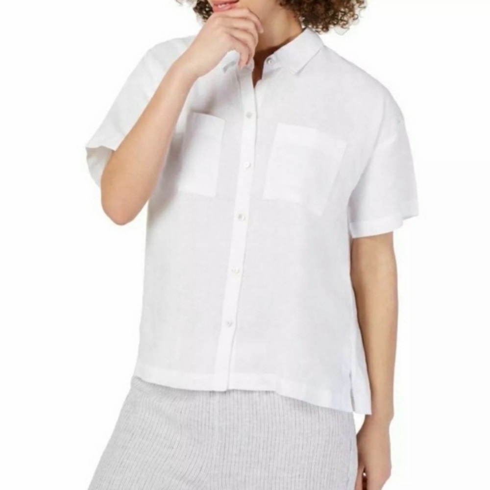 Eileen Fisher Organic Handkerchief Linen Button Down